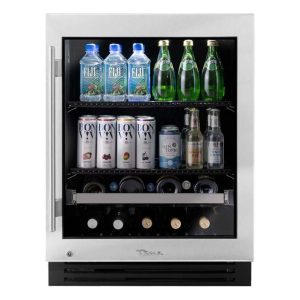 True ADA Height 24 Inch 105 Can 12 Bottle Right Hinge Glass Door Outdoor Beverage Center - Stainless Steel - TUBADA-24-RG-A~S