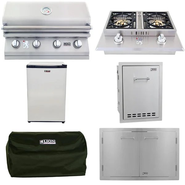 Lion L60000 6-Piece 32-Inch Natural Gas Outdoor Kitchen Package - 65623-6PC