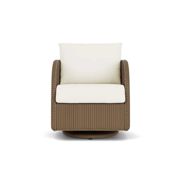 Essence Lloyd Loom Swivel Glider Club Chair in Fawn/Sailcloth Salt by Lloyd Flanders