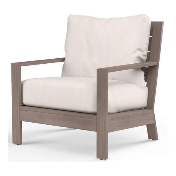 Laguna Aluminum Club Chair in Driftwood/Canvas Natural by Sunset West