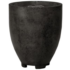 Bloomview 1 24 Inch Round GFRC Propane Fire Bowl in Ebony by Lakeview Outdoor Designs