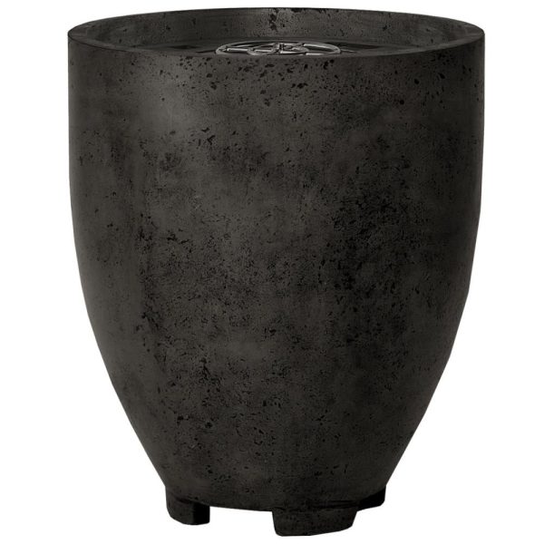 Bloomview 1 24 Inch Round GFRC Propane Fire Bowl in Ebony by Lakeview Outdoor Designs