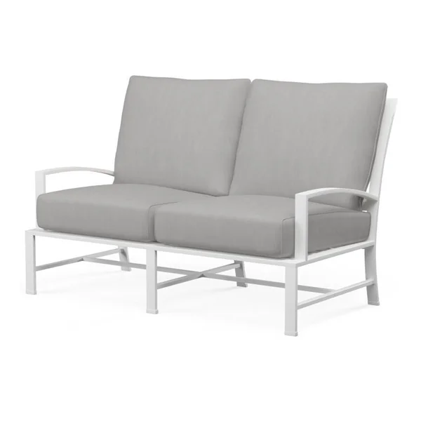 Bristol Aluminum Loveseat in White/Canvas Granite by Sunset West
