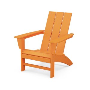 Modern Adirondack Recycled Plastic Adirondack in Tangerine by POLYWOOD