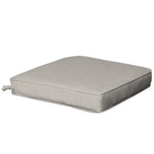Sunbrella Cast Ash Large 20 X 19 Inch Outdoor Replacement Seat Cushion W/ Piping By BBQGuys Signature