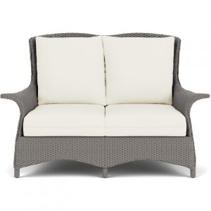 Mandalay Lloyd Loom Loveseat in Pewter/Sailcloth Salt by Lloyd Flanders