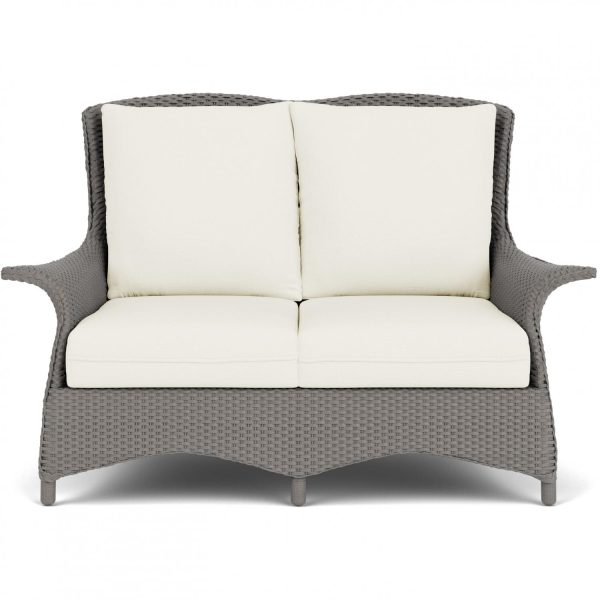 Mandalay Lloyd Loom Loveseat in Pewter/Sailcloth Salt by Lloyd Flanders