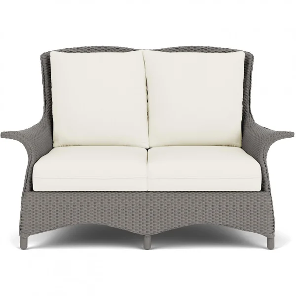 Mandalay Lloyd Loom Loveseat in Pewter/Sailcloth Salt by Lloyd Flanders