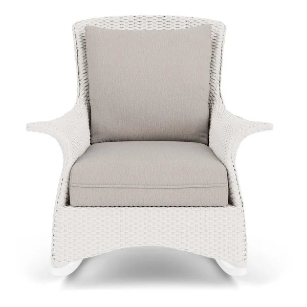 Mandalay Lloyd Loom Rocking Club Chair in White/Remy Cloud by Lloyd Flanders