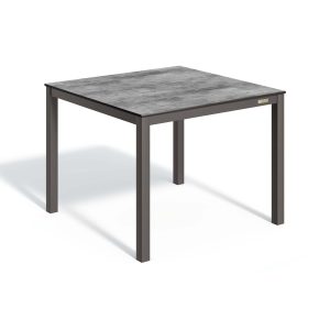 Travira 40 Inch Carbon Aluminum Dining Table W/ Skyline HPL Table Top By Oxford Garden