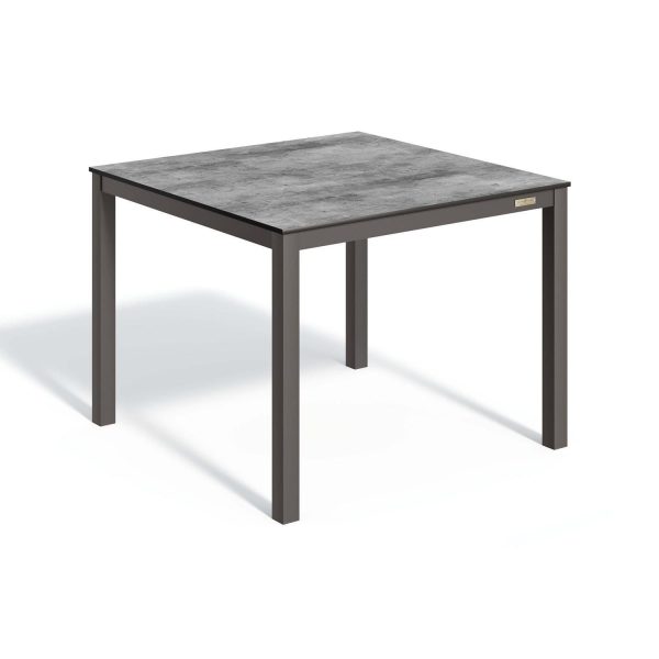 Travira 40 Inch Carbon Aluminum Dining Table W/ Skyline HPL Table Top By Oxford Garden