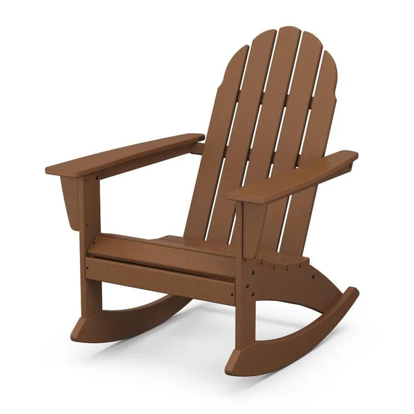 Vineyard Recycled Plastic Adirondack Rocking Chair in Teak by POLYWOOD