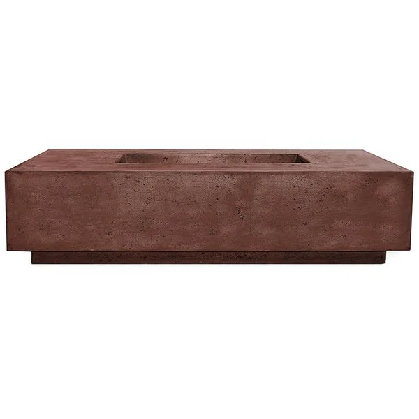 Cascata Bay 4 66 Inch Rectangular GFRC Natural Gas Fire Pit Table in Cafe by Lakeview Outdoor Designs