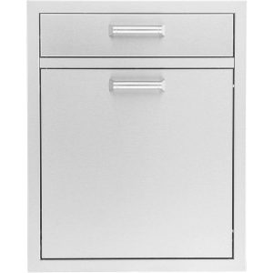 BBQGuys Signature 20-Inch Stainless Steel Single Drawer With Roll-Out Trash & Recycling Bin Combo - Contempo