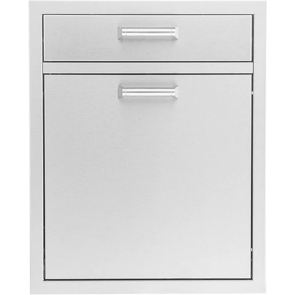 BBQGuys Signature 20-Inch Stainless Steel Single Drawer With Roll-Out Trash & Recycling Bin Combo - Contempo
