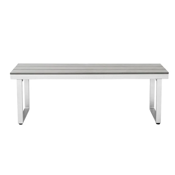 Resort Bay 50 Inch Aluminum Bench in Silver by Ultimate Patio