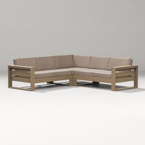 Latitude 4 Person Sectional Sofa in Vintage Sahara/Spiced Burlap By PW Designer Series