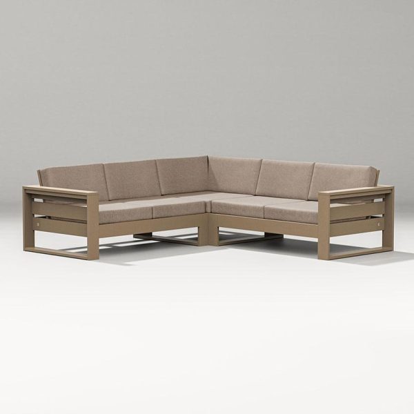 Latitude 4 Person Sectional Sofa in Vintage Sahara/Spiced Burlap By PW Designer Series