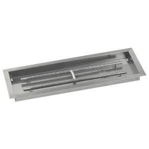 BBQGuys Signature 30 X 10-Inch Stainless Steel Rectangular Drop-In Pan W/ Built-In Propane Gas H-Burner - SS-AFPP-30-LP