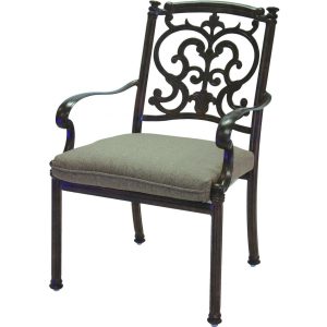 Santa Barbara Cast Aluminum Dining Chair in Antique Bronze/Sesame by Darlee