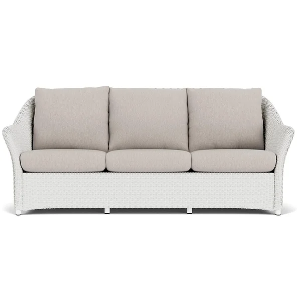 Weekend Retreat Lloyd Loom Sofa in Matte White/Remy Cloud by Lloyd Flanders
