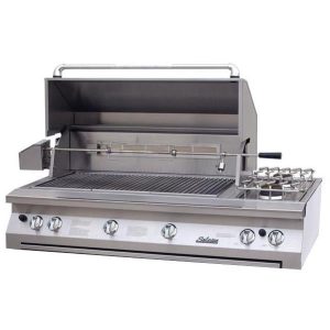 Solaire 56 Inch Built-In InfraVection Natural Gas Grill With Rotisserie & Double Side Burner - SOL-AGBQ-56VV-NG