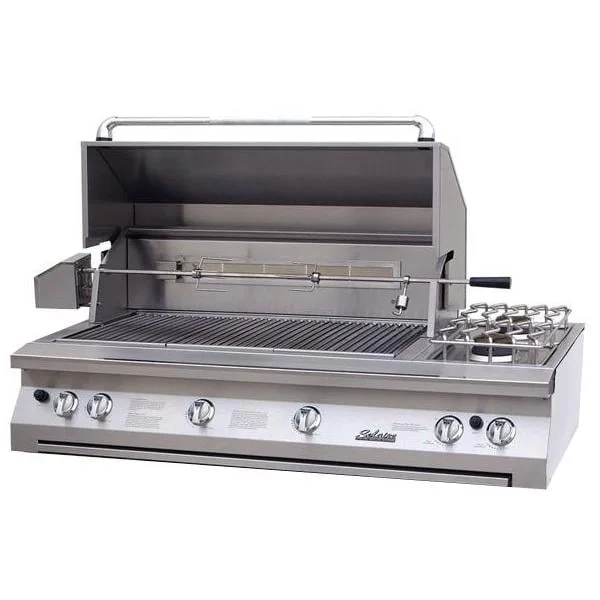Solaire 56 Inch Built-In All Infrared Natural Gas Grill With Rotisserie & Double Side Burner - SOL-AGBQ-56IR-NG