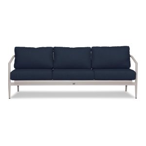 Midnight Cove 3 Person Aluminum Sofa in Urban Stone/Spectrum Indigo by Lakeview Outdoor Designs