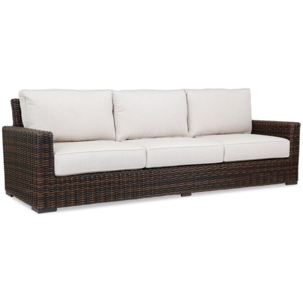 Montecito Wicker Sofa in Cognac/Canvas Flax by Sunset West