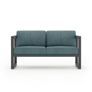Misty Cove 2 Person Aluminum Loveseat in Slate/Cast Lagoon by Lakeview Outdoor Designs