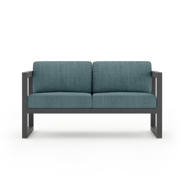 Misty Cove 2 Person Aluminum Loveseat in Slate/Cast Lagoon by Lakeview Outdoor Designs