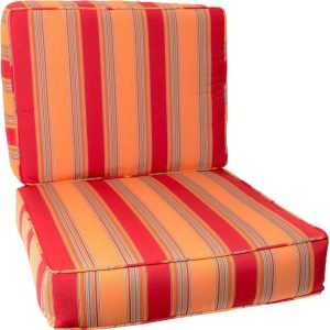 Sunbrella Bravada Salsa Large Outdoor Replacement Club Chair Cushion Set W/ Piping By BBQGuys Signature