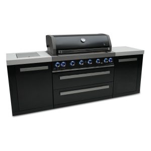 Mont Alpi 8 Ft Propane Outdoor Kitchen Island w/ Side Burner - MAi805-BSS