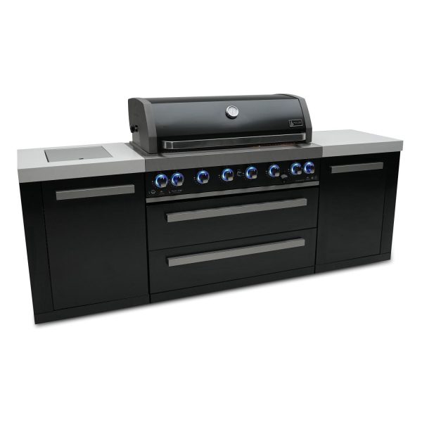 Mont Alpi 8 Ft Propane Outdoor Kitchen Island w/ Side Burner - MAi805-BSS