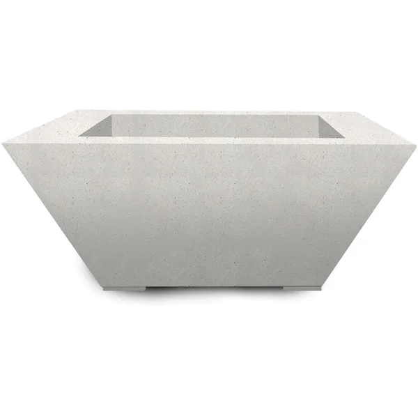 Pelican View 42 Inch Square GFRC Natural Gas Fire Pit Table in Ultra White by Lakeview Outdoor Designs