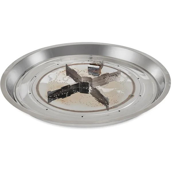 The Outdoor GreatRoom Company Crystal Fire Plus 32 Inch Drop-In Round 105,000 BTU Propane Fire Pit Burner Kit - Stainless Steel