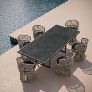 Palma 7 Piece Dining Set W/ Micron Dekton Table Top By Azzurro Living