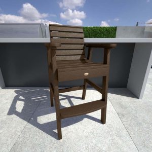 Elm Pointe Recycled Plastic Bar Stool in Weathered Acorn by Lakeview Outdoor Designs