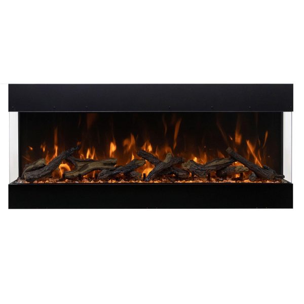 Amantii Tru View Bespoke 45-Inch Built-In Indoor/Outdoor WiFi Enabled, Bluetooth Capable Three Sided Electric Fireplace W/ 20-Inch Tall Glass Viewing - TRV-45-BESPOKE