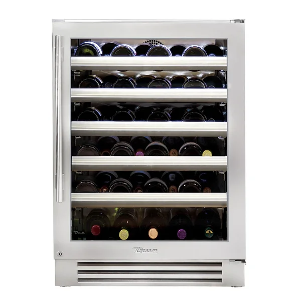 True 24 Inch 45 Bottle Right Hinge Glass Door Outdoor Wine Cabinet - Stainless Steel - TWC-24-R-SG-C