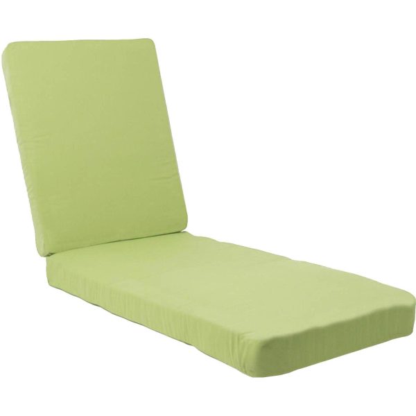 Sunbrella Canvas Ginkgo Extra Long Outdoor Replacement Chaise Lounge Cushion W/ Knife Edge By BBQGuys Signature