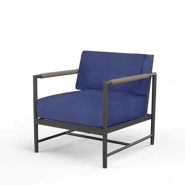 Pietra Rope & Aluminum Patio Club Chair in Echo Midnight w/ No Welt By Sunset West