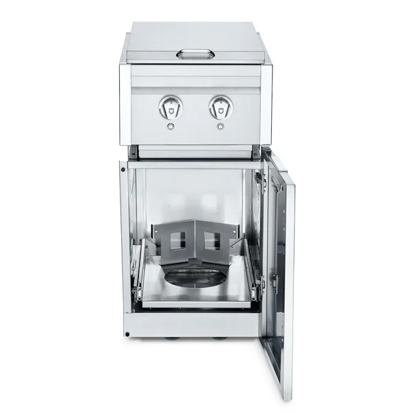 Crown Verity Infinite Series 18-Inch Stainless Steel Cabinet Module w/ Propane Dual Side Burner, Propane Tank Holder & Light Package - ICM-SBLP-PH-LT