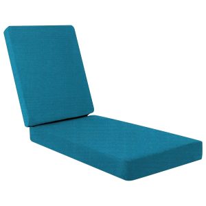 Sunbrella Spectrum Peacock Extra Long Outdoor Replacement Chaise Lounge Cushion W/ Knife Edge By BBQGuys Signature