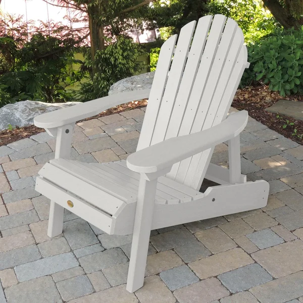 Dream Bay Recycled Plastic Folding & Reclining Adirondack Chair in White by Lakeview Outdoor Designs
