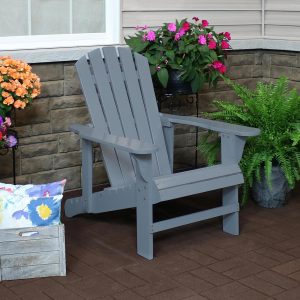 Wood Reclining Adirondack in Gray/ by Ultimate Patio
