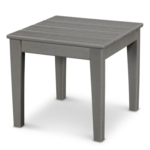 Newport 18 Inch Square Recycled Plastic End Table in Slate Gray by POLYWOOD