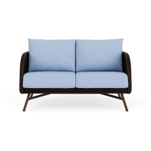 Essence Lloyd Loom Loveseat in Mink/Demo Skyway by Lloyd Flanders