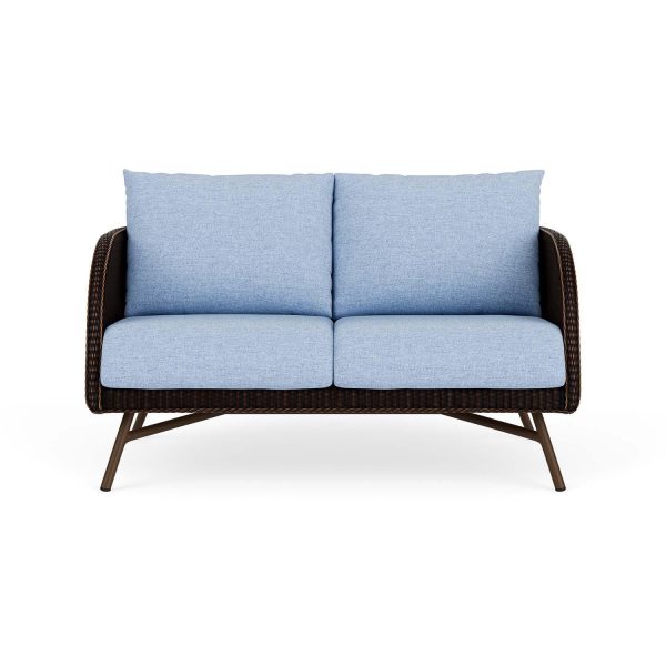 Essence Lloyd Loom Loveseat in Mink/Demo Skyway by Lloyd Flanders
