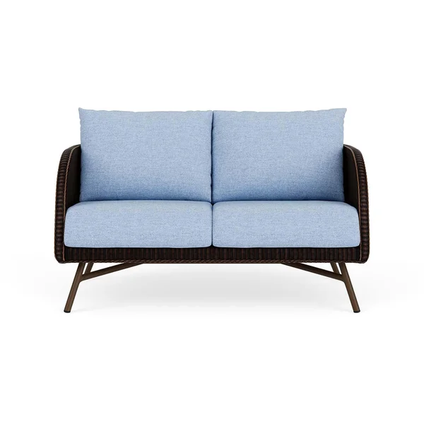 Essence Lloyd Loom Loveseat in Mink/Demo Skyway by Lloyd Flanders